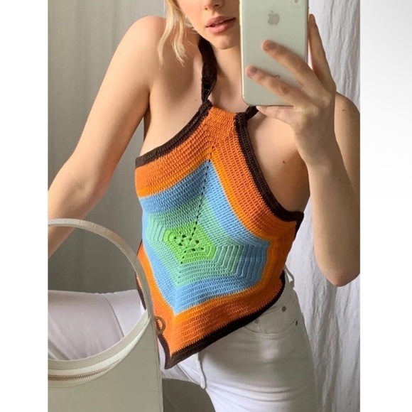 HOUSE OF SUNNY old town crochet handkerchief top 🧡 sz 6 - Picture 5 of 14